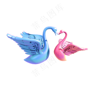 七夕成对天鹅png图