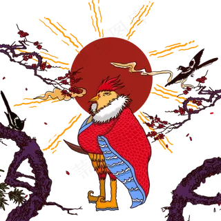 手绘卡通生肖公鸡