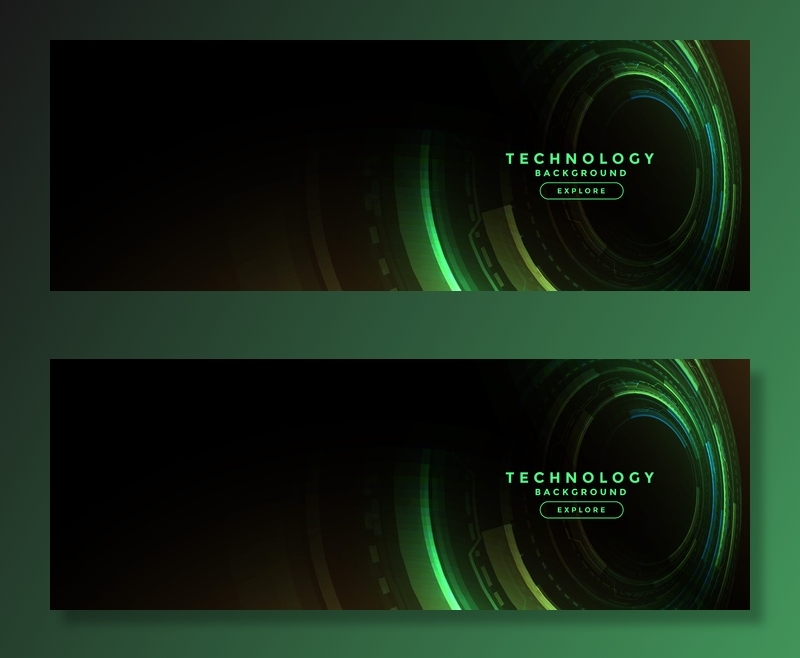 数字图表技术绿色横幅banner