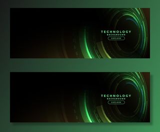 数字图表技术绿色横幅banner