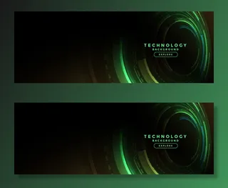 数字图表技术绿色横幅banner