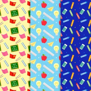 蜡笔和笔记本图案回归学校理念