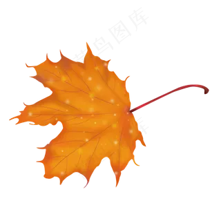 黄色手绘秋天枫叶可商用元素