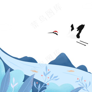 河流河水飞禽白露