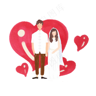 七夕情人节情侣粉色爱心婚纱pn