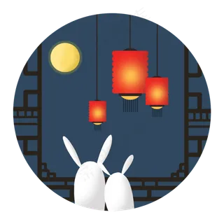 中秋节月亮圆月中秋佳节兔子灯笼
