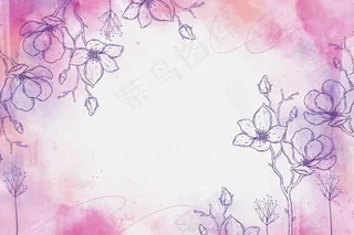 粉红色粉彩手绘元素