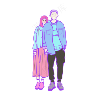 七夕潮流时尚年轻情侣