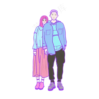 七夕潮流时尚年轻情侣