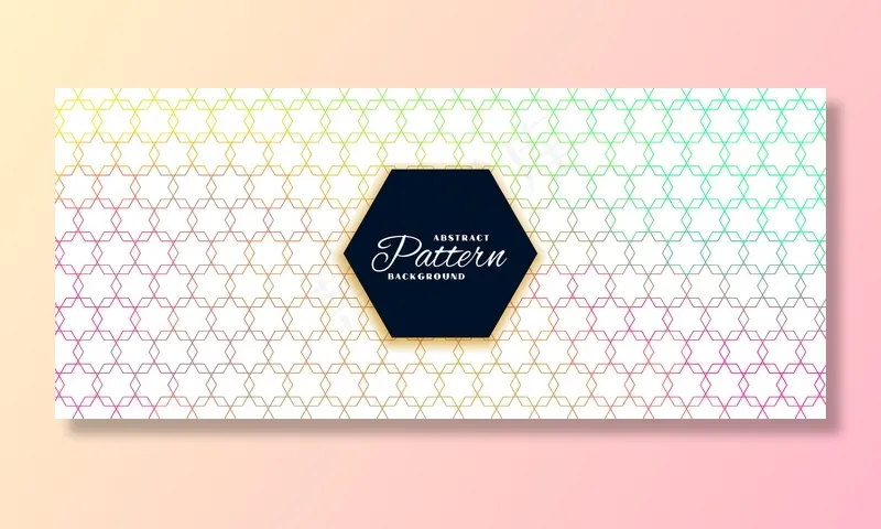 优雅的六边形线条图案多彩的背景设计eps,ai矢量模版下载
