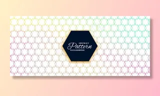 优雅的六边形线条图案多彩的背景设计