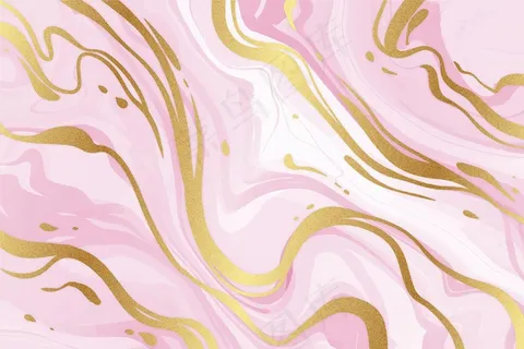 金色光泽纹理的液体大理石背景