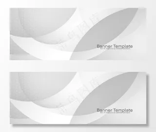 时尚的灰色优雅波浪式横幅banner