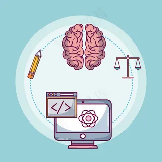大脑和智能图标集