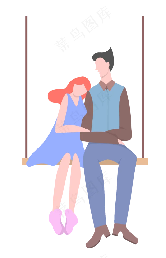 七夕荡秋千情侣(2000X3103(DPI:300))psd模版下载