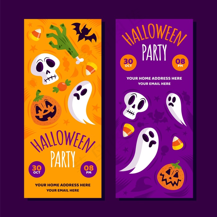 万圣节垂直横幅banner系列