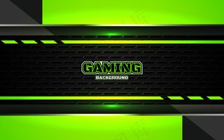 抽象的未来黑色和绿色游戏背景