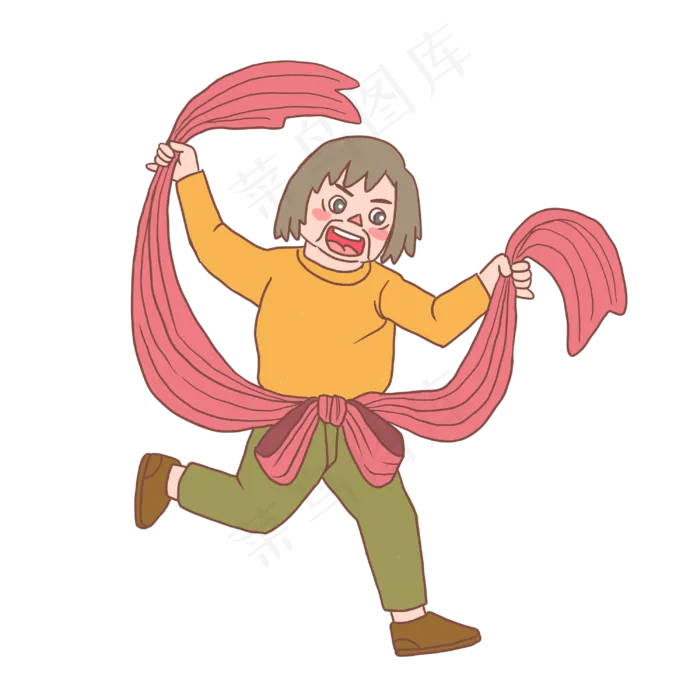 国庆节老太太扭秧歌(3000X3000(DPI:300))psd模版下载