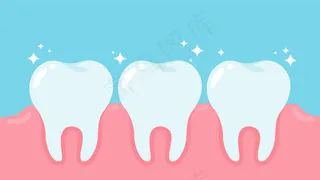 卡通健康口腔健康和牙龈牙齿护理理念。