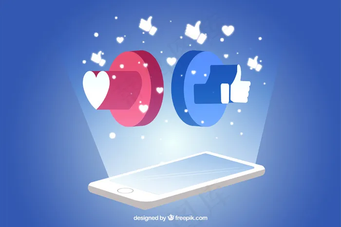 带手机的Facebook背景eps,ai矢量模版下载