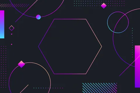 深色背景上的渐变几何图形 深色背景上的渐变几何图形
