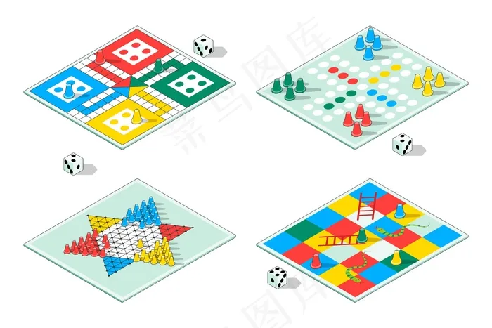 棋盘游戏系列eps,ai矢量模版下载