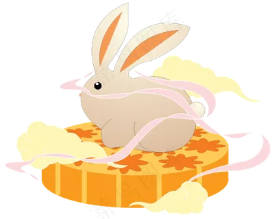 月饼上灰色玉兔