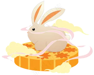 月饼上灰色玉兔