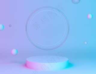 全息三维几何舞台产品放置环背景和可编辑颜色