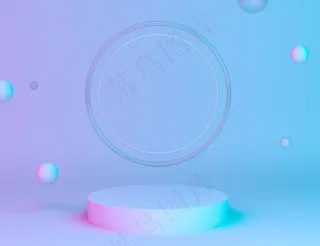全息三维几何舞台产品放置环背景和可编辑颜色