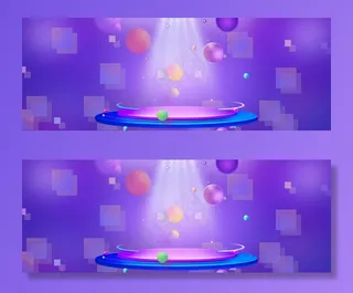 天猫双11促销季灯光紫色banner