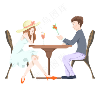 七夕海边的情侣约会