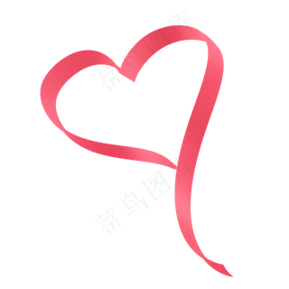 红色可爱爱心情人节七夕彩带丝带