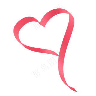 红色可爱爱心情人节七夕彩带丝带