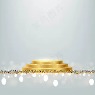 金奖圆形领奖台，闪闪发光