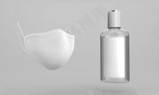 洗手液模型样机瓶和面罩