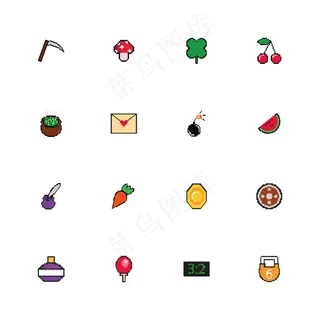 8位像素样式图标束 8位像素样式图标束