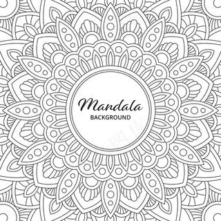 抽象曼荼罗蔓藤色书页插图。t恤。花卉壁纸背景