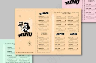 彩色餐厅菜单模板