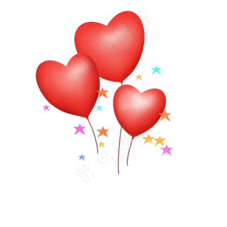 红色爱心气球png免抠图