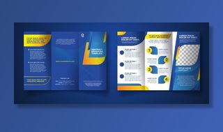 抽象三折页小册子概念