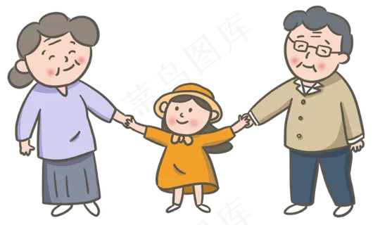 重阳节爷爷奶奶带孙女一起郊游