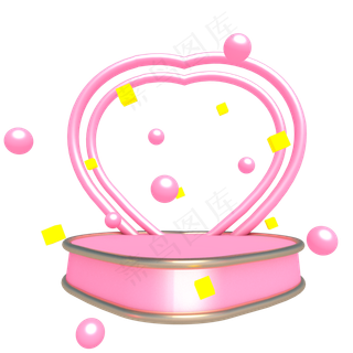 C4D立体粉色展台