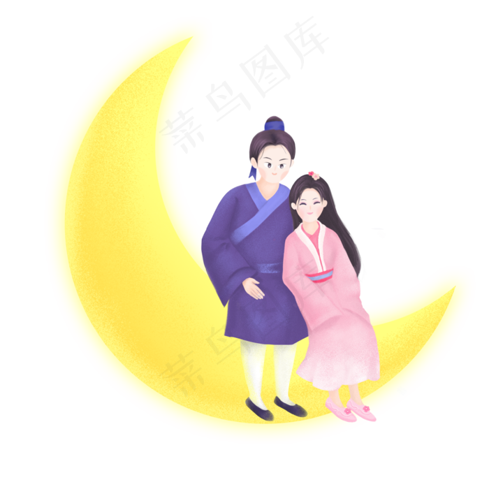 七夕情人节牛郎织女鹊桥相会(2000X2000(DPI:300))psd模版下载