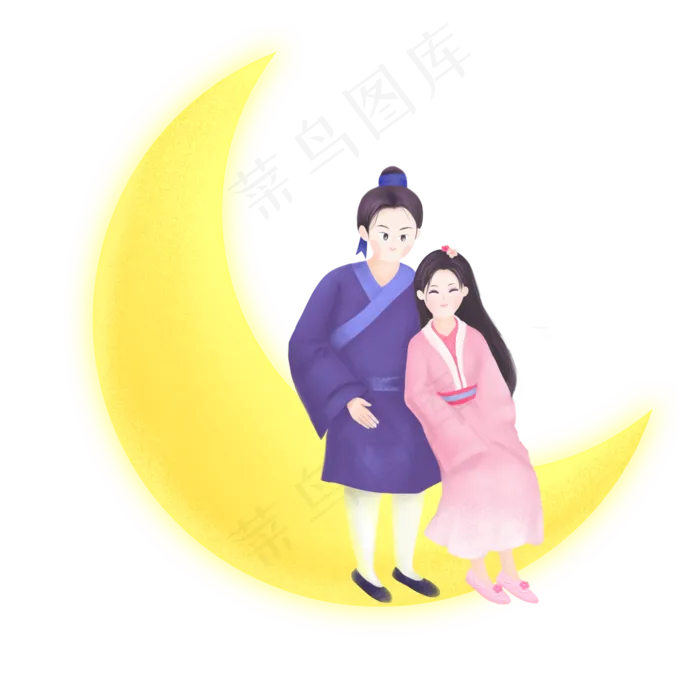 七夕情人节牛郎织女鹊桥相会(2000X2000(DPI:300))psd模版下载