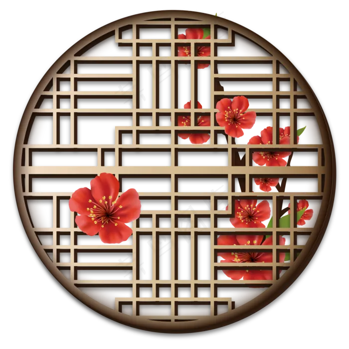 中式传统窗户装饰(2000*2000px 300 dpi )ai矢量模版下载