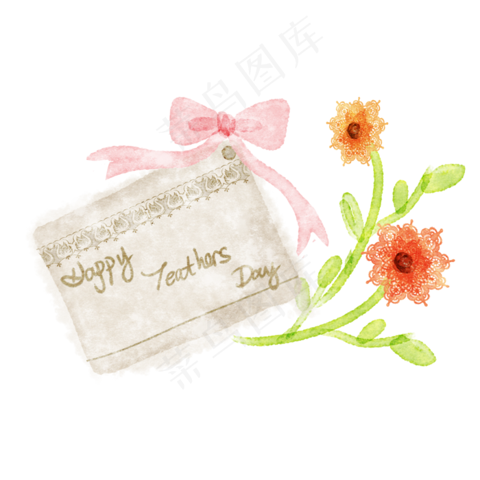 教师节蝴蝶结装饰贺卡(3000X3000(DPI:300))psd模版下载