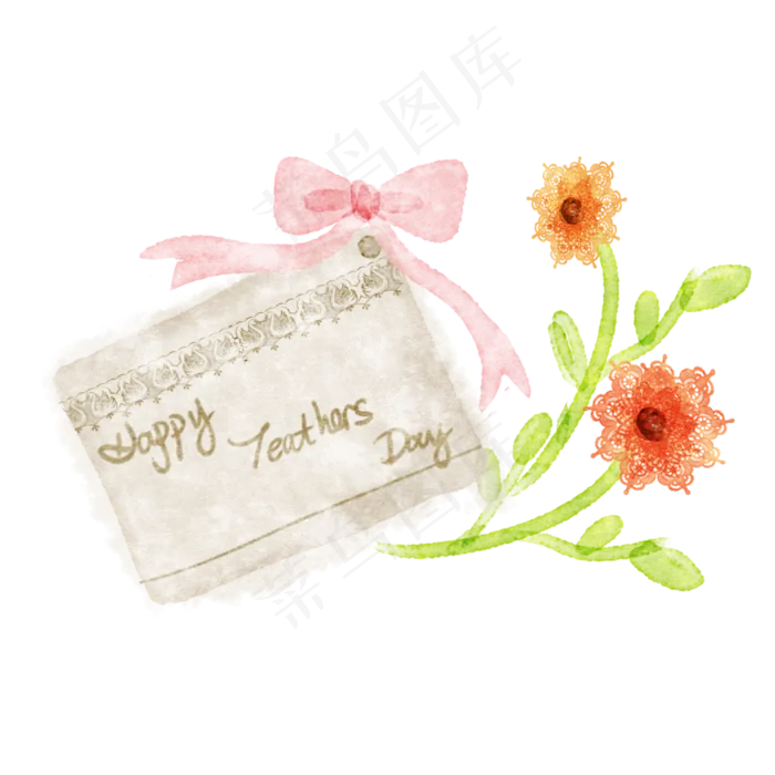 教师节蝴蝶结装饰贺卡(3000X3000(DPI:300))psd模版下载