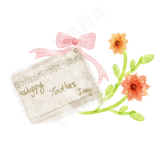 教师节蝴蝶结装饰贺卡