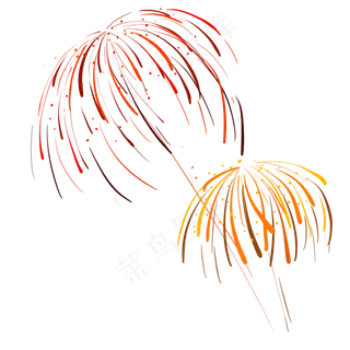 夜空上的红色礼花